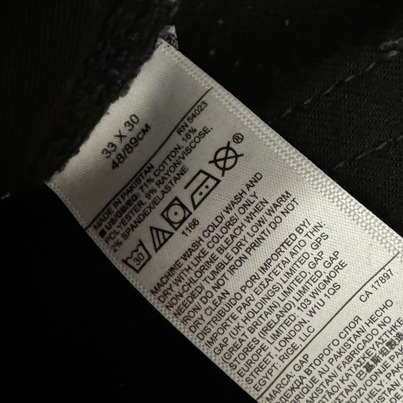 GAP Men’s Slim Jeans in Black, Size: 33x30 - Picture 5 of 5